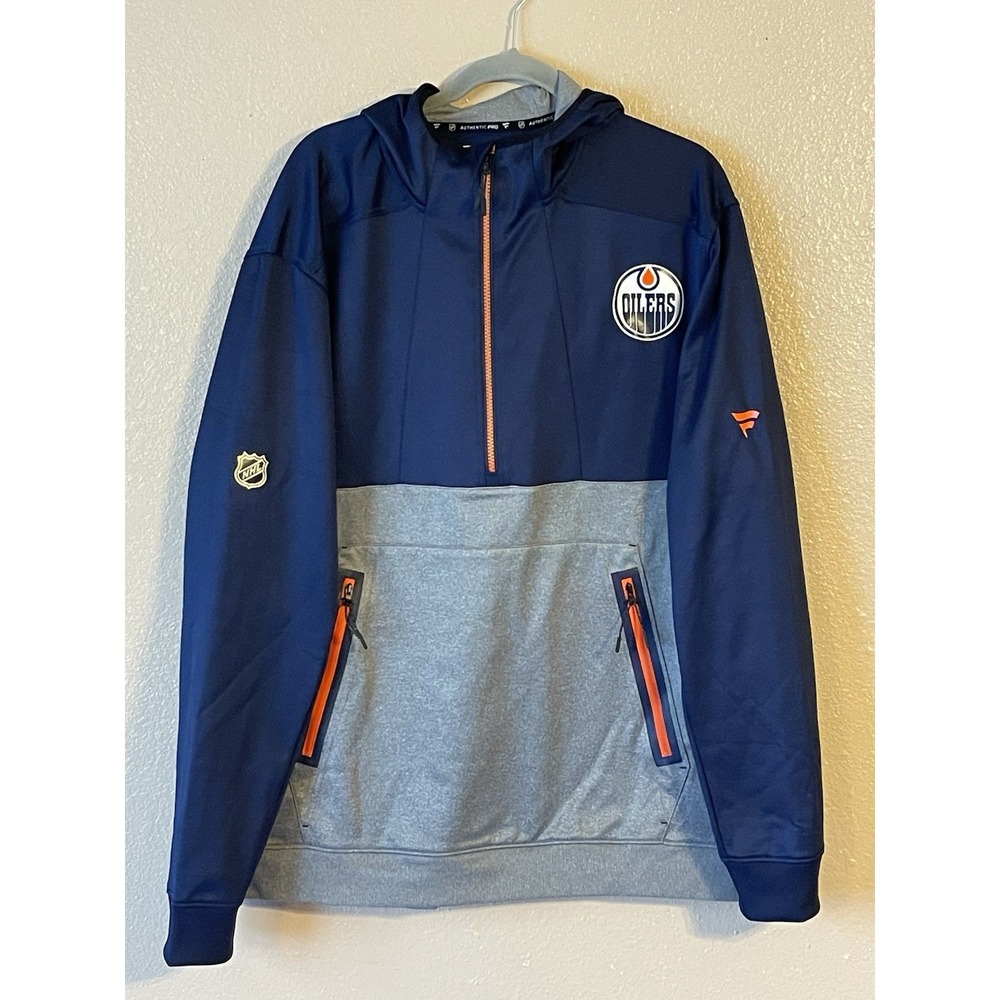 Men's 2XL NWOT Edmonton‎ Oilers Fanatics Travel & Training Tech Half Zip Hoodie